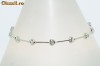 superba bratara aur alb 14K cu inimioare diamante naturale