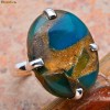 Inel  argint foarte frumos green copper onyx 925!