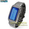 Super ceas led-uri albastre Zero Kelvin! Curea metalica.Unisex.
