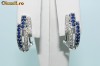 superbi cercei aur alb 18K safire si diamante naturale 4,7gr