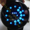 Ceas de mana cu led-uri Dial Circles, leduri albastre si multicolore. Timpul devine rotund!