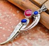 Pandantiv  deosebit 925 rubin si lapis lazuli!