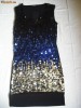 ROCHIE NEAGRA CU PAIETE NEGRE, ARGINTII SI BLEUMARIN, EXOTICA