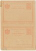 RFL 1887 ROMANIA carte postala dubla cu raspuns neuzata - intreg postal