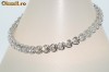 superba bratara aur alb 14K cu 1CT diamante naturale 14.2gr