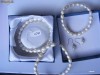Set complet COLIER+BRATARA+CERCEI cu PERLE naturale (lg40)