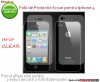 2X FATA + 2X SPATE (SET 4 BUC) FOLIE ECRAN SI SPATE IPHONE 4 - TRANSPORT GRATUIT!