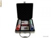 Set de poker TEXAS HOLD'EM in servieta aluminiu cu 100 jetoane / chipsuri  ideal pt cadou