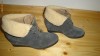 botine gri,piele intoarsa