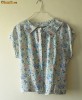 Bluza flori, guler Peter Pan