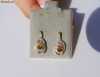 Cercei designer aur 14K, 3.8g, model SWIRL ornati cu 2.25 CARATE CITRINE si BRILIANTE !!