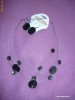 Set colier si cercei fashion negri 43 cm (lungime interioara incl.extensie) - ideal CADOU