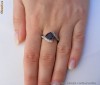 Inel designer aur 10K, 3.2g, montura deosebita cu TOPAZ SMOKY trillion si accente BRILIANTE !!!
