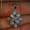 LUXOS set pandantiv cercei UNICAT argint 925 cu opal de foc albastru si cubic zirconia alb! REDUCERE 10 % LA PRETUL AFISAT !