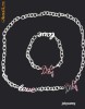 Set unisex (bratara si lant) din inox cu inscriptia D&G si LOVE Set unisex (bratara si lant) din inox cu inscriptia D&G si LOVE