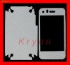 I16 - Folie Sticker de protectie - CARBON SKIN - Apple iPhone 3G - fata spate si lateralele, full body kitt - alb
