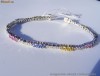 Bratara aur alb 18K, 9.8g, design CURCUBEU ornata cu 4.5CT SAFIRE multicolore si BRILIANTE !!