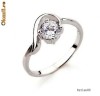 INEL deosebit FILAT IN AUR ALB de 14k (gold filled) model JUMATATE DE INIMA cu o superba piatra SOLITAIRE Swarovski 5x5 mm! Cadoul ideal! Marimea 7 US