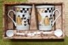 set cesti cafea cappucino cu lingurita