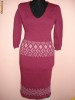 ROCHIE TRICOTATA GRENA CU MODEL JAKARD ROZ ANTIC