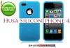 HUSA SILICON BLUE TURCOAZ IPHONE 4 - TRANSPORT GRATUIT
