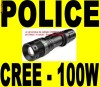 LANTERNA CREE LED Profesionala Originala POLICE 100w cu LUPA ZOOM DURALUMINIU Casa Masina Vanatoare Pescuit Pompieri Paza Protectie fara acumulator