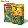 3 Puzzle - Animale salbatice 1 Culoare - Portocaliu,  TOY6