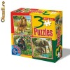 3 Puzzle - animale salbatice 2 Culoare - Portocaliu,  TOY7