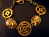 Bratara steampunk  (realizata din piese de ceas) bronz, reglabila, lant,