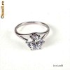INEL deosebit FILAT IN AUR ALB de 14k (gold filled) cu piatra Swarovski SOLITAIRE foarte stralucitoare 8mm x 8mm! Marimea 6 US! Cadou 8 Martie!!!