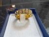 Inel suflat in aur galben de 18 K cu cristale model deosebit ce se poate ajusta LIVRARE GRATUITA