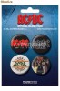 AC/DC - SET INSIGNE 4 BUC. 38 mm