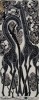 Tablou in ulei pe panza Tinga Tinga din Africa Tanzania T692813 69cm x 28cm giraffe flamingo