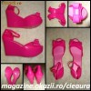SANDALE DAMA SILICON PLASTIC CAUCIUC PLATFORMA ASCUNSA 2 FUNDITE BARETA si CATARAMA AURIE GLEZNA FUCSIA ROZ SICLAM CICLAMEN FOARTE USOARE si COMODE