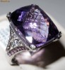 Inel aur alb montura AMETIST imens (18*15mm), TURMALINE roz si DIAMANTE !!!
