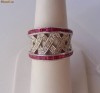 Spectaculos: Inel designer aur 14K, 7.6g, model unicat cu 24 RUBINE si 50 BRILIANTE !!!