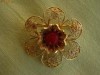Superba BROSA Veche Aur/Coral Filigran - AUR 18k