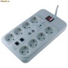 Prelungitor cu protectie 8 cai 3m, EL-TCD-830TC/PROT-W
