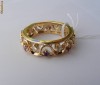 Inel spectaculos aur 14K, 5.1g, model ETERNITY ornat cu 8 BRILIANTE si 8 AMETISTE !!