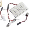 bec auto cu 48 LED -uri SMD 3528 alb - placuta cu leduri contine adaptor pentru soclu C5W, BA9S si W5W