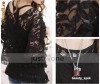 Bluza Top sexy jnegru 2 piese cu dantela umeri goi pentru club ocazie