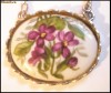 Colier de argint cu portelan pictat manual artist Elettra Baldo - decor floral - piesa de colectie - marcaj 800 - 5.5 grame