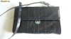 poseta dama vintage neagra din piele de sarpe