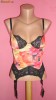 Corset Dama cu Portjartier din Dantela si Imprimeu Floral