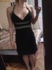 Rochie neagra de seara NISSA superba pentru ocazii: nunta, banchet,revelion, botez, majorat, club