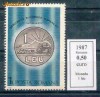 Timbre / Romania / 1987 / tematica / numismatica / bancnote si monede romanesti / timbru / moneda 1 leu
