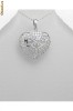Pandantiv inima din argint in filigran cu imitatii de diamante 17-1-i25133