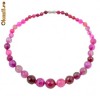 Colier cu Agat roz fatetat, Cod Produs - FGBC-00027