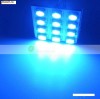 bec auto cu 12 LED -uri SMD 5050 albastre - placuta cu leduri contine adaptor pentru soclu C5W, BA9S si W5W, lumini masina