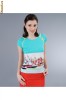 Tricou YOKKO din jerse elastic imprimat cu maneci raglan - Imrprimeu